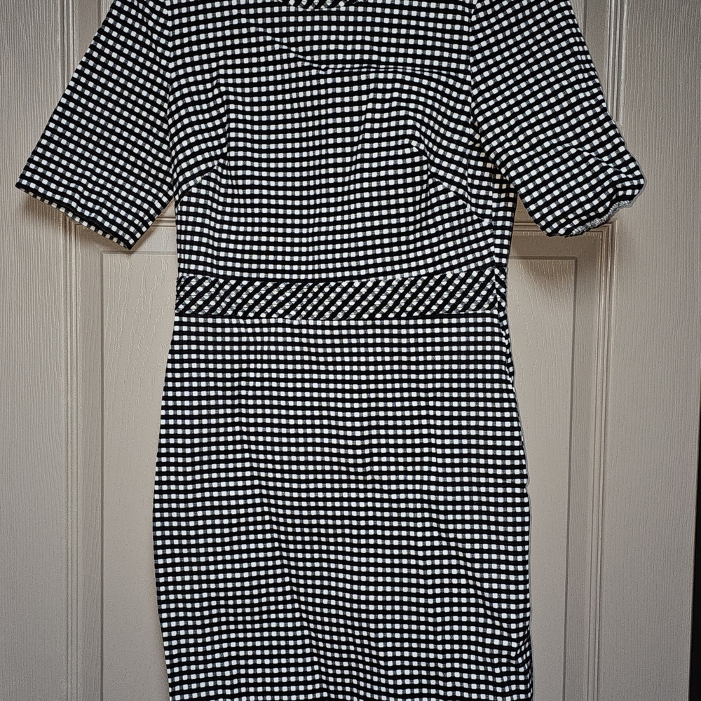 Banana Republic Black and White Gingham Dress Size 6